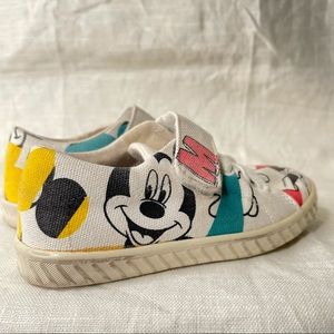 Zara Baby Disney Mickey Mouse White Sneakers Shoes Toddler Kids EU 26